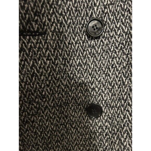 Vintage Paul Levy Trench Coat Womens Gray Wool Herringbone Jacket Size 10 - Picture 15 of 15